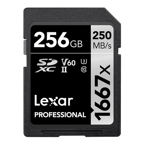 LEXAR 256GB SDXC V60 250MB/s UHS-II (U3)
